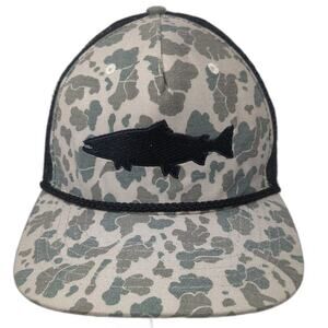 RepYourWater Snapback Mesh Back Rope Trucker Hat Multi One Size Camo